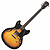 Washburn HB30 Hollow-Body Electric Guitar - Tobacco Sunburst - with case