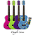 Luna Aurora Dayglo Children's 3/4-size Acoustic Guitar - Purple