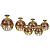 Elephant Bells, Set of 6, Carmine Red
