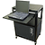 Buhl Steel Cart, Adjustable 26" to 42" with Locking Security Cabinet and Electric with Pull Out Shelf