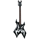 B.C. Rich Metal Master Warlock Electric Guitar - Black w/Silver Graphic