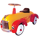 Charm Co. Metal Yellow Speedster with Red Flames