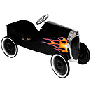 Charm Co. 34 Classic Black Hot Rod Metal Pedal Car