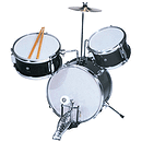 Excel 3 Piece "Mini" Drumset, Black