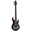 B.C. Rich John Moyer Signature Havoc 5 String Electric Bass, Black with Skull Graphic