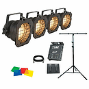 American DJ STAGE ACT56 4 Par Can Combo with Chase Controller.