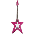 Daisy Rock Debutante Star Short Scale Electric Guitar (Atomic Pink) - Left Handed