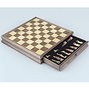 Fame 20" Walnut Storage Chess Board