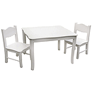 GuideCraft Classic White Table & Chairs Set