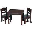 GuideCraft Doll Table and Chair Set - Espresso