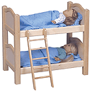 GuideCraft Doll Bunk Bed - Natural