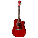 Hohner Chorus Series CD65CE Acoustic-Electric Guitar, Transparent Wine Red