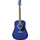 Jay Turser JJ45F Dreadnought Acoustic Guitar - Blue Sunburst