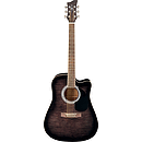 Jay Turser JJ45FCET Dreadnought Acoustic-Electric Guitar - Black Sunburst