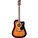 Jay Turser JJ45FCET Dreadnought Acoustic-Electric Guitar - Tobacco Sunburst