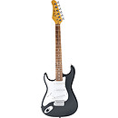 Jay Turser JT-30-LH Left-handed 3/4-size Strat-style Children's Electric Guitar - Black