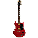Jay Turser JT-50-CUSTOM SG-style Electric Guitar - Transparent Red