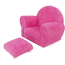 KidKraft Bubble Gum Chenille Upholstered Rocker & Ottoman