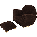 KidKraft Chocolate Chenille Upholstered Rocker & Ottoman