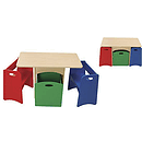KidKraft Natural Table with Primary Benches