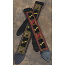 Fender® 2" Monogrammed Strap - Black, Yellow & Brown