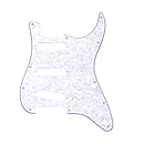 Fender® Standard Stratocaster® Pickguard - White Pearl
