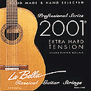 La Bella Series 2000 Flamenco Black Nylon Guitar Strings - Medium Tension, 3 Sets