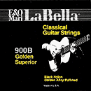 La Bella Classical Gold Guitar Strings - Black, 3 Sets