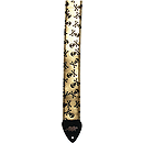 LM Alexis 2" Vinyl Skull Guitar Strap - Gold