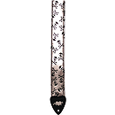 LM Alexis 2" Vinyl Skull Guitar Strap - Silver