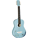 Luna Mermaid Children's Mini-Acoustic Guitar - Turquoise with Mermaid Design