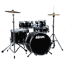 ddrum D1 5-Piece Junior Drum Set with Cymbals - Black
