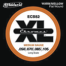 D'Addario ECB82 Chrome Flat Wound Electric Bass Strings - Medium