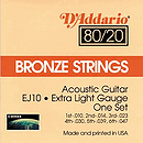 D'Addario EJ10 Acoustic Guitar Strings - 80/20 Bronze, Extra Light, 3 Sets