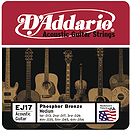 D'Addario Phosphor Bronze Acoustic Guitar Strings - Medium, Environmental Packaging - Box of 10 sets