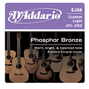 D'Addario EJ26 Phosphor Bronze Acoustic Guitar Strings - Custom Light - 3 sets of strings