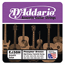 D'Addario EJ38H Phosphor Bronze Round Wound Acoustic Guitar Strings - High Strung Tuning - 3 Sets