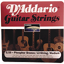 D'Addario EJ39 12-string Acoustic Guitar Strings - Phosphor Bronze Round Wound, Medium, 3 Sets