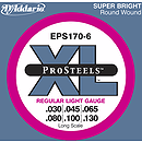 D'Addario EPS170-6  Pro Steel 6-String Bass Guitar Strings - Regular Light Gauge