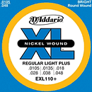 D'Addario EXL110+  Regular Light Plus Electric Guitar Strings, 3 Sets