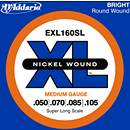 D'Addario EXL160SL Nickel Round Wound Electric Bass Strings - Medium Gauge