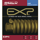 D'Addario EXP11 Bronze Acoustic Guitar Strings - Light - 3 Sets