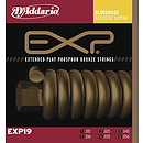D'Addario EXP19 Acoustic Guitar Strings - Coated Phosphor Bronze, Bluegrass (Light Top/Med Bottom), 3 Sets