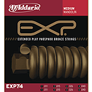 D'Addario EXP74 Mandolin Strings - Coated Phosphor Bronze, Medium, 3 Sets