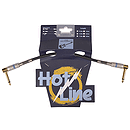 Hot Line Guitar Patch Cable - 1', Black, Right-angle Plugs