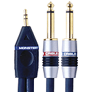 Monster Interlink Portable 400 MkII 1/4" - 2 meter 1/8 Stereo to dual 1/4"