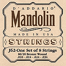 D'Addario J62 Mandolin Strings - Bronze, 3 Sets