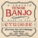 D'Addario J63 Tenor Banjo Strings - 3 Sets