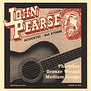 John Pearse Phosphor Bronze Acoustic Guitar Strings - Medium, 3 Sets