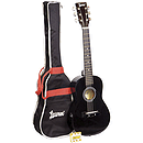 Lauren Children's Beginner Acoustic Guitar Package - Black Guitar